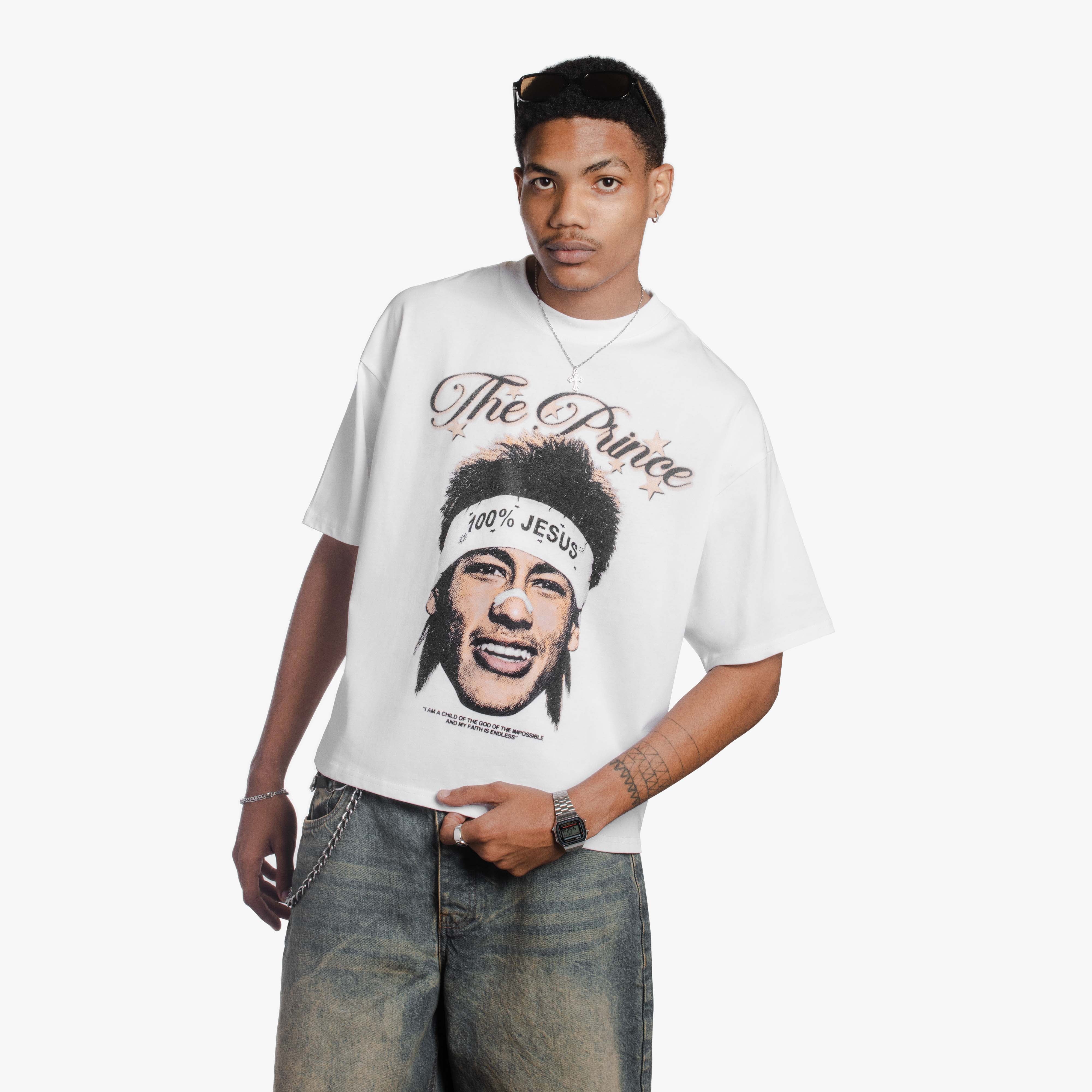 Neymar 100% Jesus Tee White