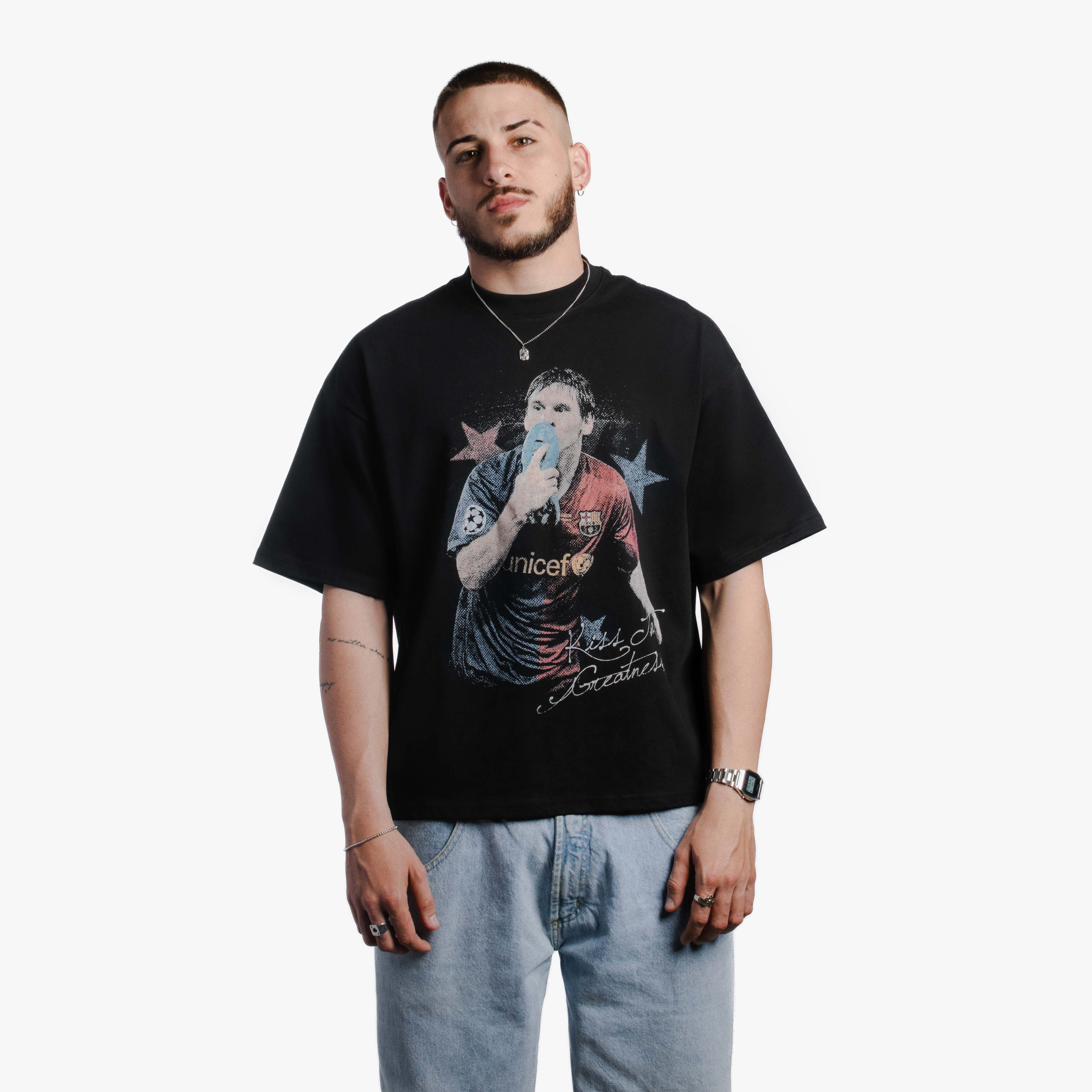 Messi Kissing Greatness Tee Black