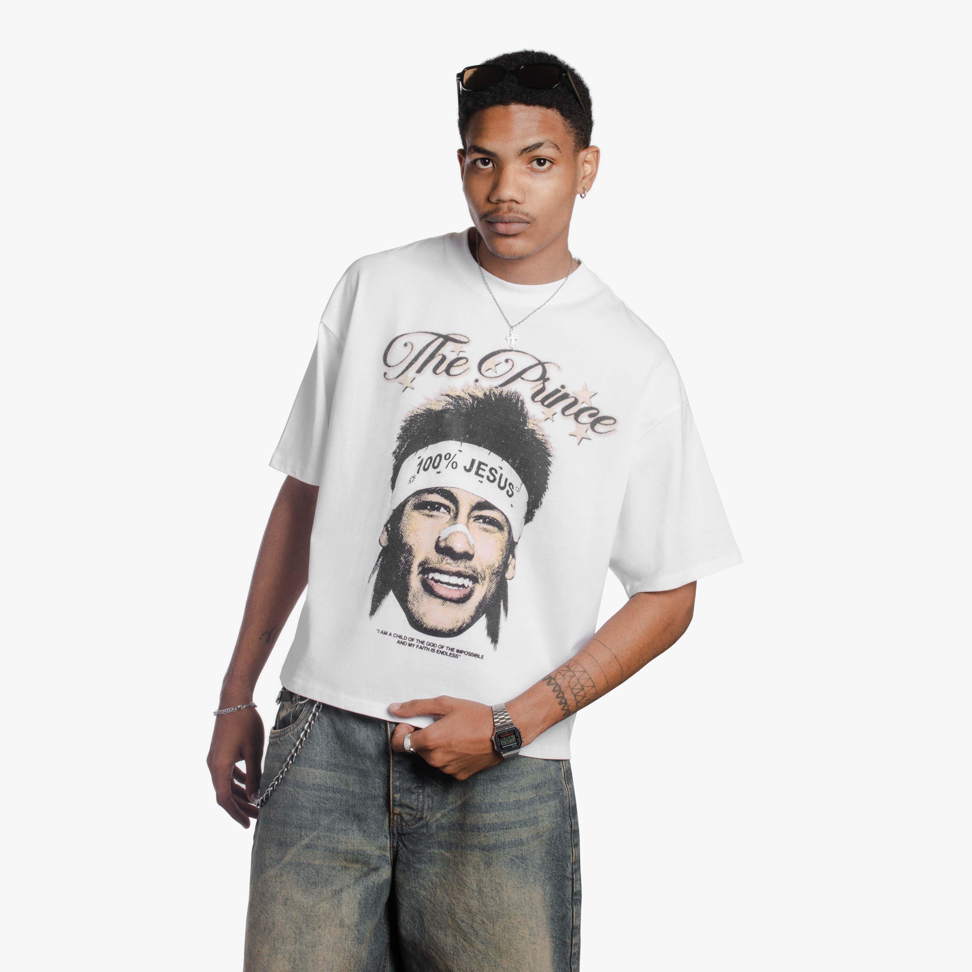 Neymar 100% Jesus Tee White
